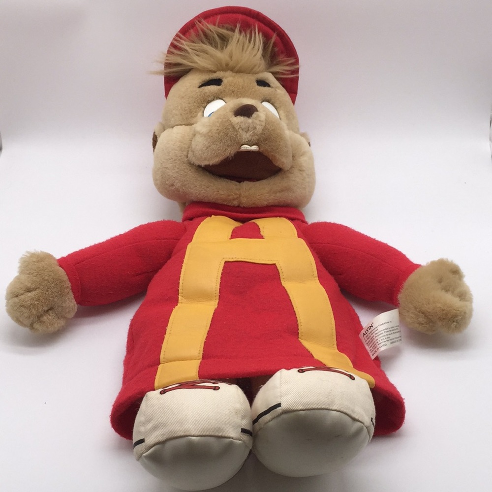 Alvin and the Chipmunks Plush Stuffed Animal Hand Puppet 1993 Tv Character